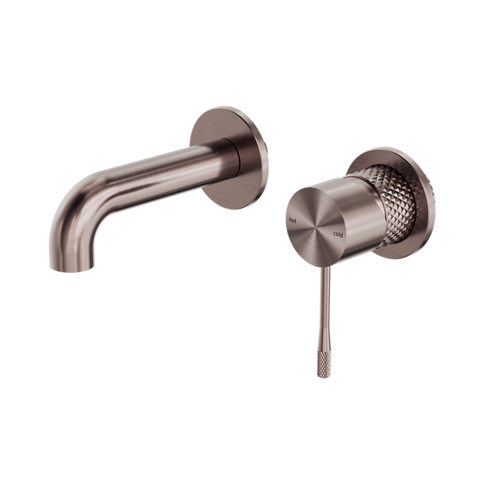 Nero Opal Wall Basin/Bath Mixer Separate Back Plate 120mm - Brushed Bronze
