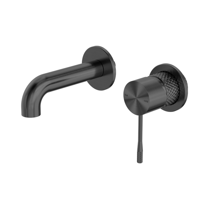 Nero Opal Wall Basin/Bath Mixer Separate Back Plate 120mm - Graphite