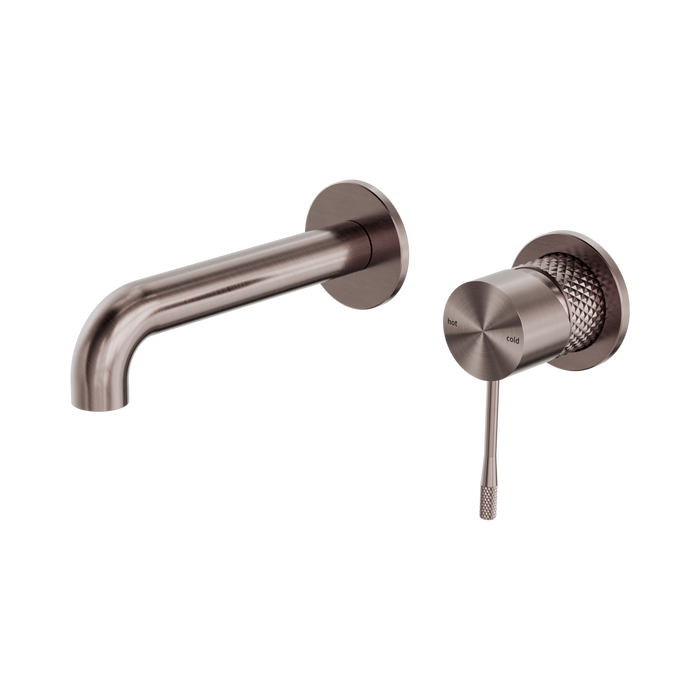 Nero Opal Wall Basin/Bath Mixer Separate Back Plate 160mm - Brushed Bronze