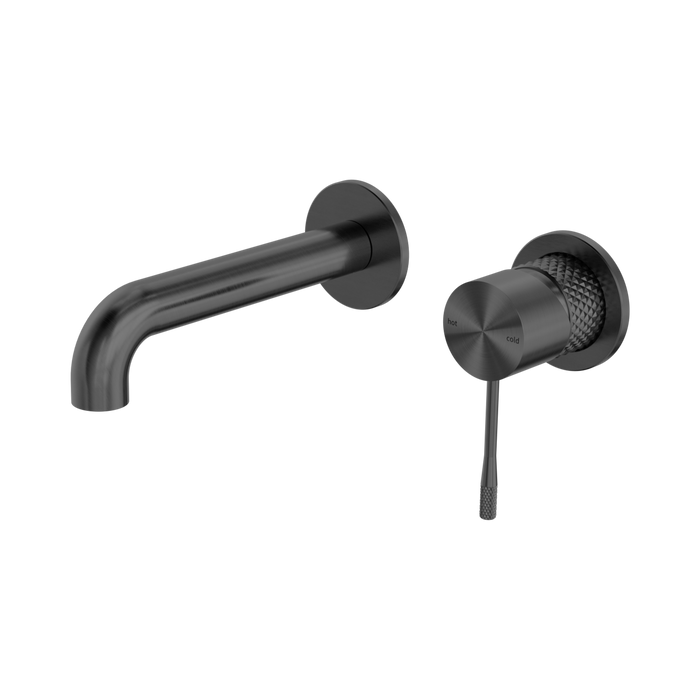 Nero Opal Wall Basin/Bath Mixer Separate Back Plate 160mm - Graphite