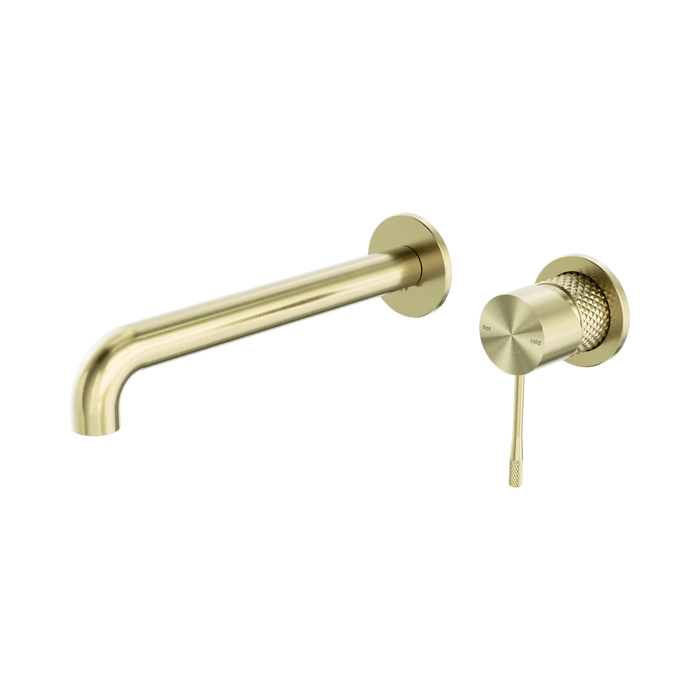 Nero Opal Wall Basin/Bath Mixer Separate Back Plate 230mm - Brushed Gold