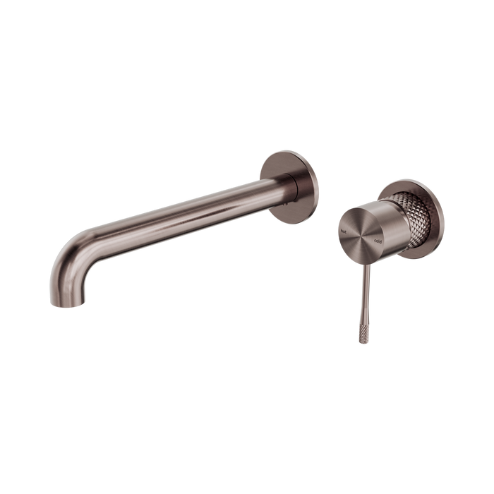Nero Opal Wall Basin/Bath Mixer Separate Back Plate 230mm - Brushed Bronze