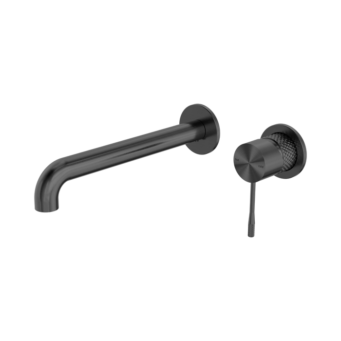 Nero Opal Wall Basin/Bath Mixer Separate Back Plate 230mm - Graphite