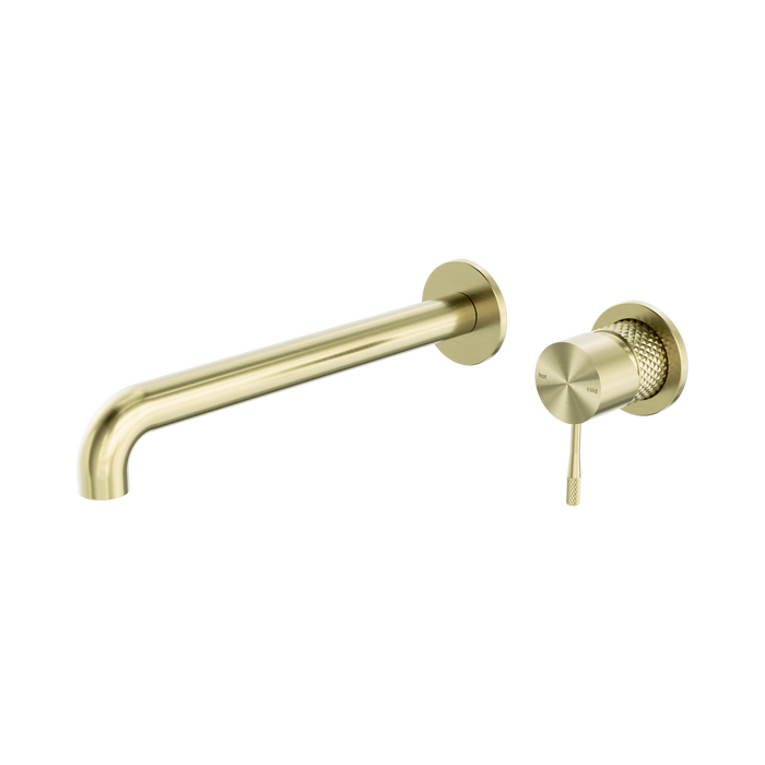 Nero Opal Wall Basin/Bath Mixer Separate Back Plate 260mm - Brushed Gold