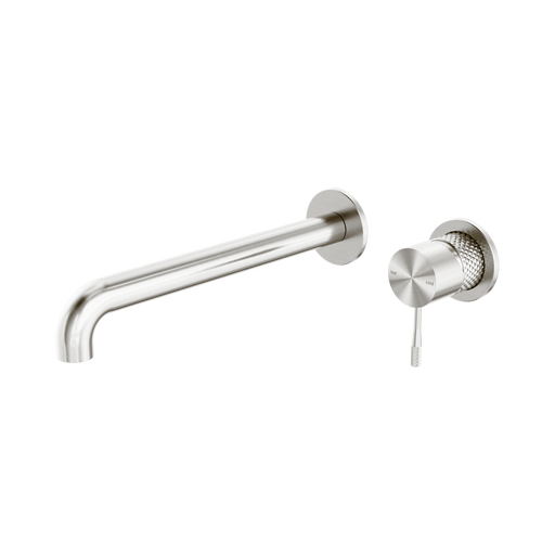 Nero Opal Wall Basin/Bath Mixer Separate Back Plate 260mm - Brushed Nickel