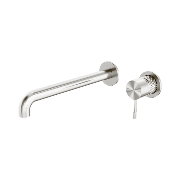 Nero Opal Wall Basin/Bath Mixer Separate Back Plate 260mm - Brushed Nickel