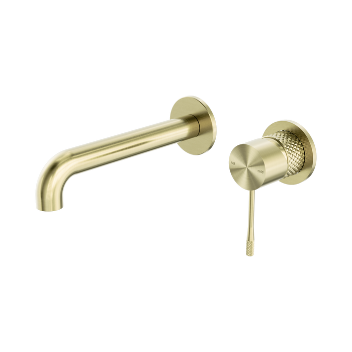 Nero Opal Wall Basin/Bath Mixer Separate Back Plate 185mm - Brushed Gold