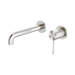 Nero Opal Wall Basin/Bath Mixer Separate Back Plate 185mm - Brushed Nickel