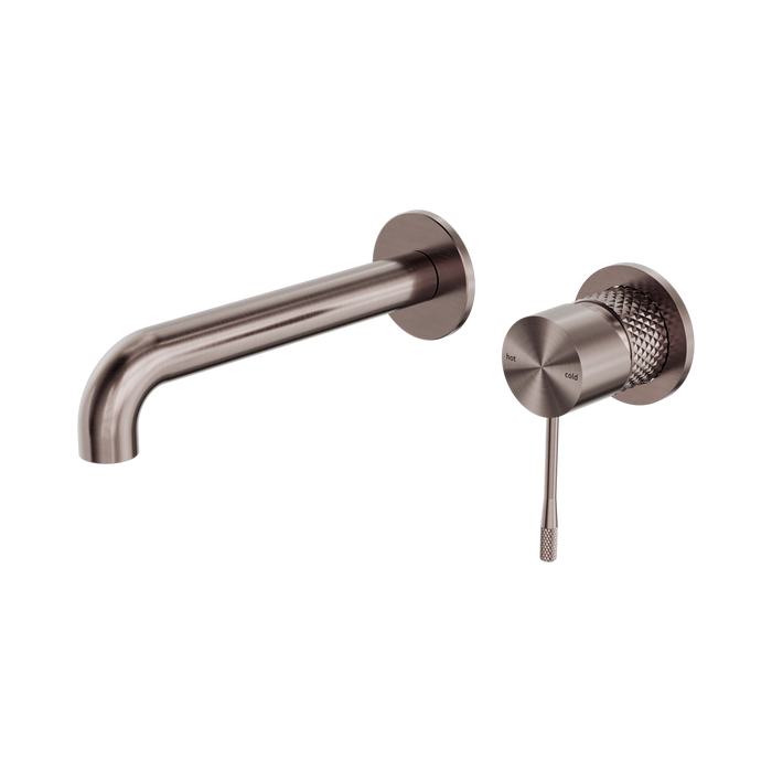 Nero Opal Wall Basin/Bath Mixer Separate Back Plate 185mm - Brushed Bronze