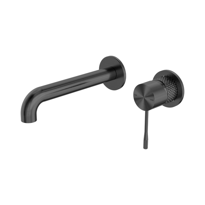 Nero Opal Wall Basin/Bath Mixer Separate Back Plate 185mm - Graphite