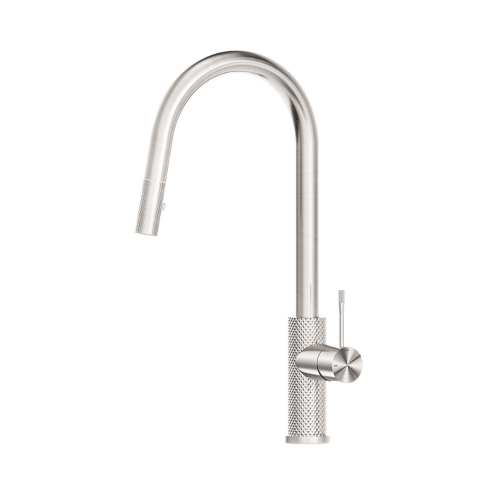 Nero Opal Pull Out Sink Mixer With Vegie Spray Function - Brushed Nickel