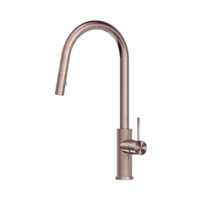 Nero Opal Pull Out Sink Mixer With Vegie Spray Function - Brushed Bronze