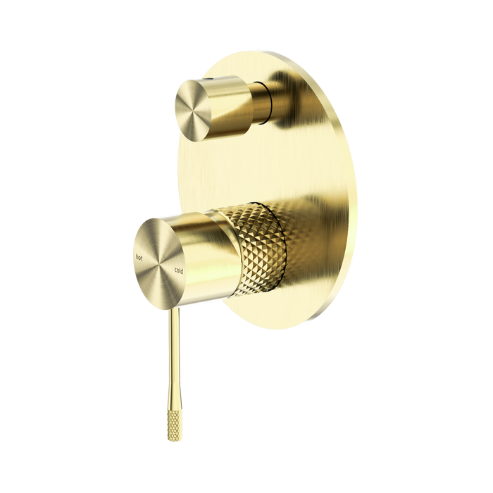 Nero Opal Shower Mixer With Diverter - Brushed Gold