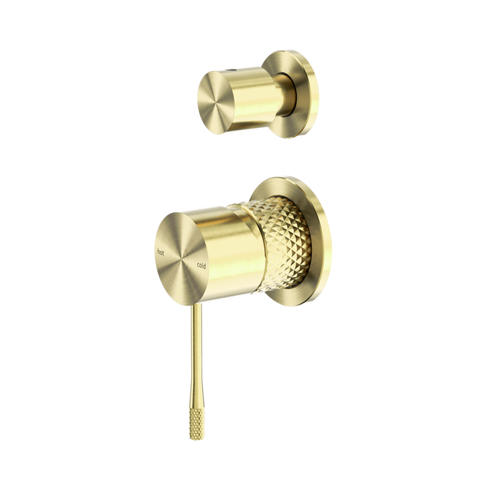 Nero Opal Shower Mixer With Diverter Separate Plate - Brushed Gold