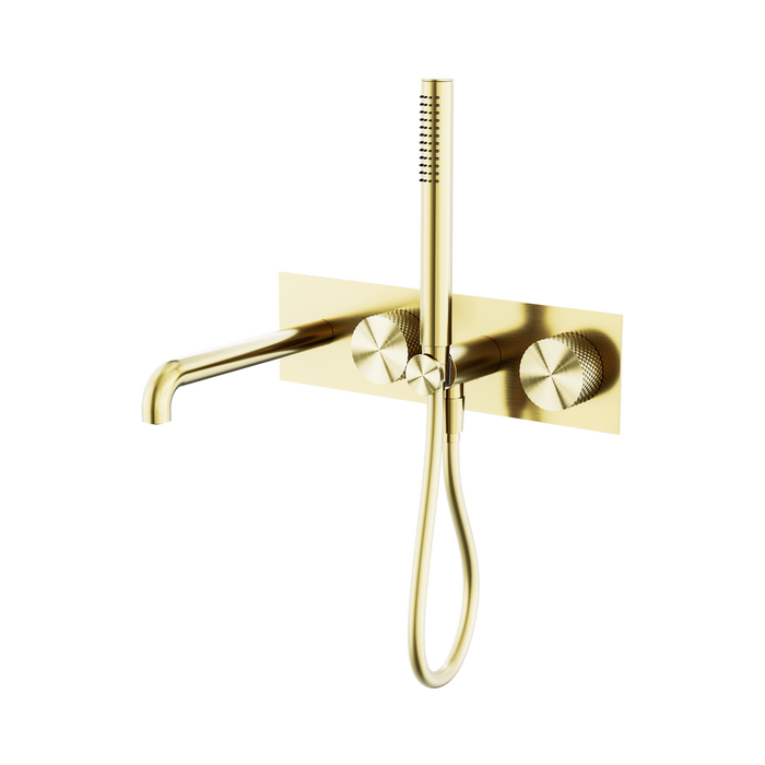 Nero Opal Progressive Shower System With Spout 250mm - Brushed Gold