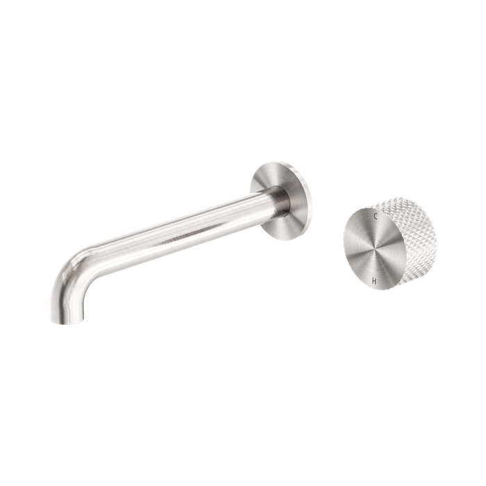Nero Opal Progressive Wall Basin/Bath Set 120mm - Brushed Nickel
