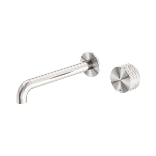 Nero Opal Progressive Wall Basin/Bath Set 185mm - Brushed Nickel