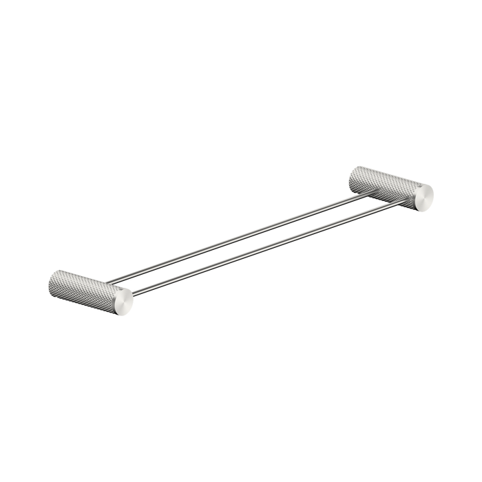 Nero Opal Double Towel Rail 600mm - Brushed Nickel