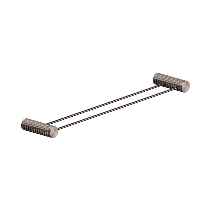 Nero Opal Double Towel Rail 600mm - Brushed Bronze
