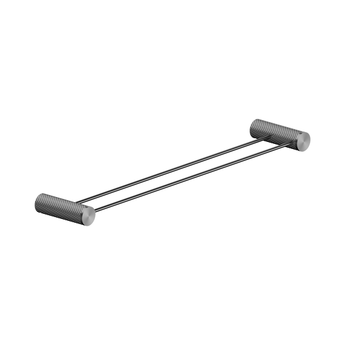 Nero Opal Double Towel Rail 600mm - Graphite