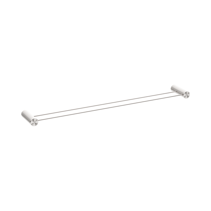 Nero Opal Double Towel Rail 800mm - Brushed Nickel