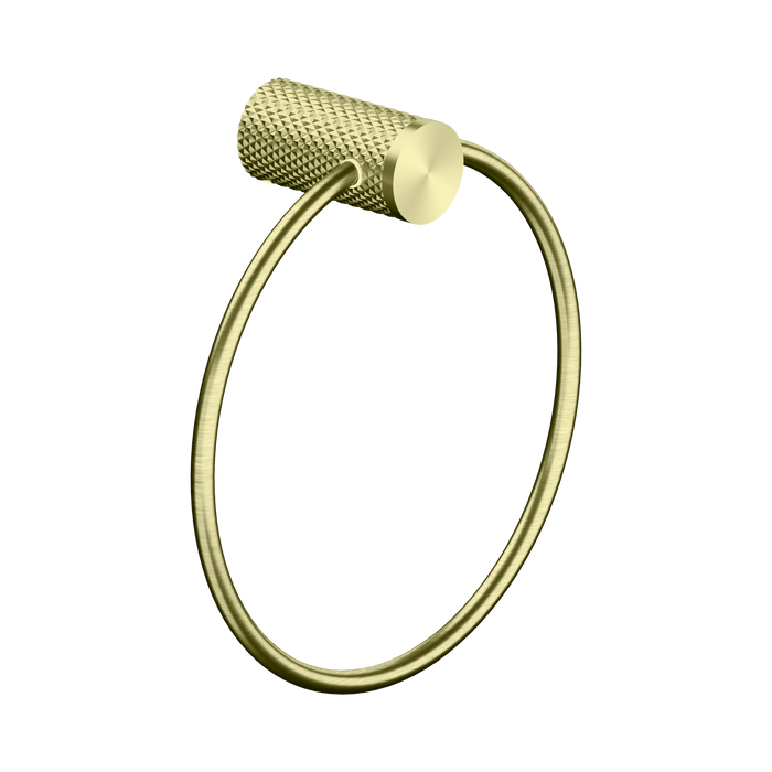 Nero Opal Towel Ring - Brushed Gold