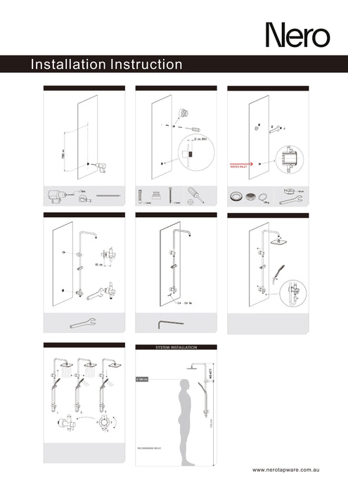 Nero Dolce Round Twin Shower Bottom Inlet