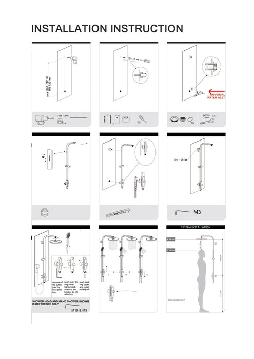 Nero Astra Rain Square Twin Shower Single Hose