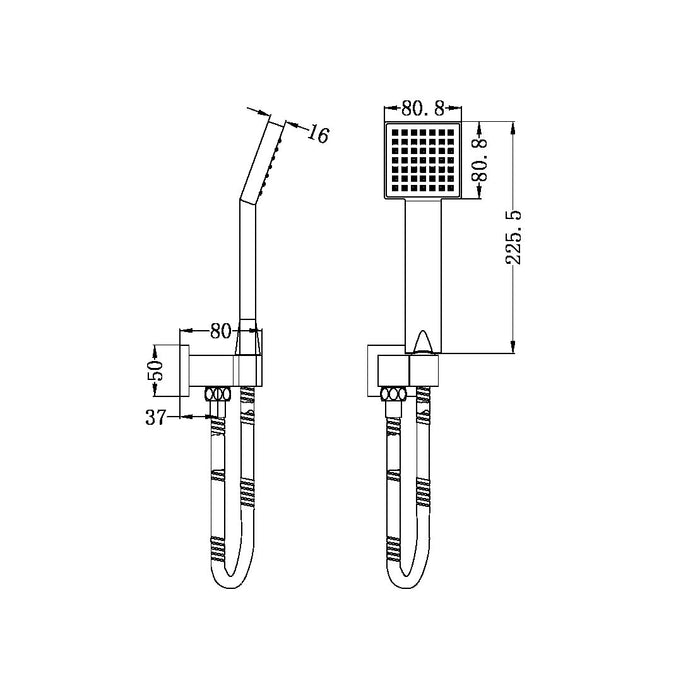 Nero Square Shower Bracket