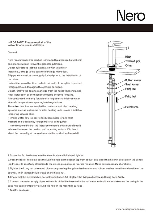 Nero Celia Basin Mixer Angle Spout