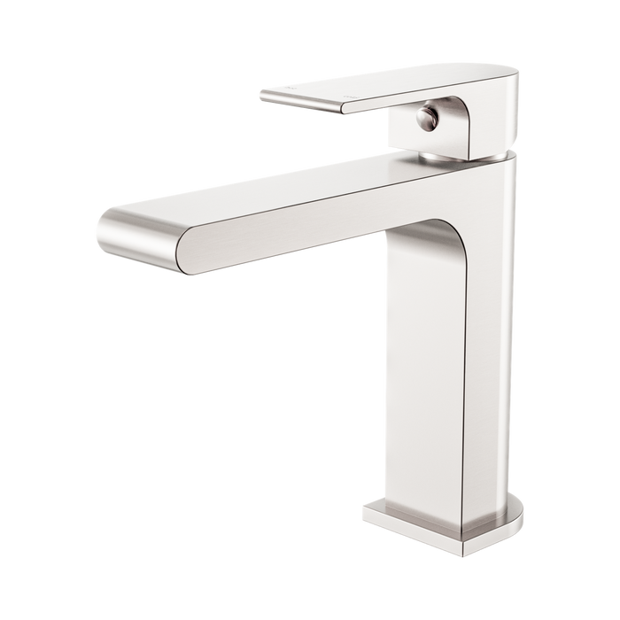 Nero Bianca Basin Mixer Straight Spout - Brushed Nickel