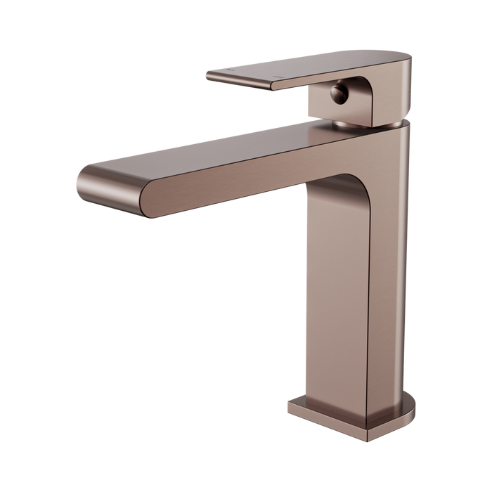 Nero Bianca Basin Mixer Straight Spout - Brushed Bronze