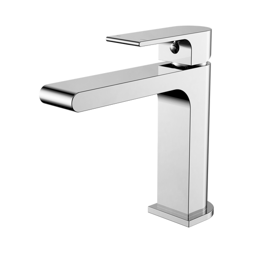 Nero Bianca Basin Mixer Straight Spout - Chrome