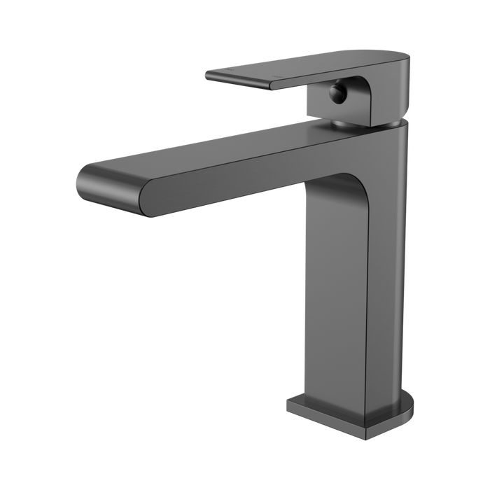 Nero Bianca Basin Mixer Straight Spout - Gun Metal