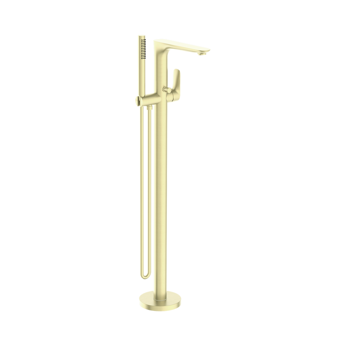 Nero Bianca Freestanding Bath Mixer With Hand Shower - Brushed Gold