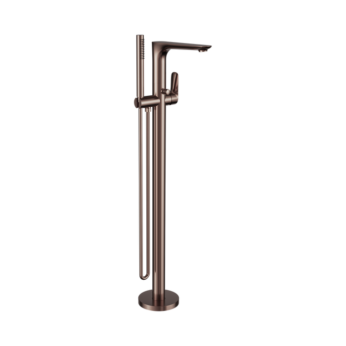Nero Bianca Freestanding Bath Mixer With Hand Shower - Brushed Bronze
