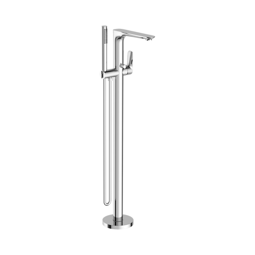 Nero Bianca Freestanding Bath Mixer With Hand Shower - Chrome