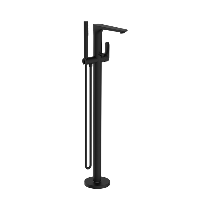 Nero Bianca Freestanding Bath Mixer With Hand Shower - Matte Black