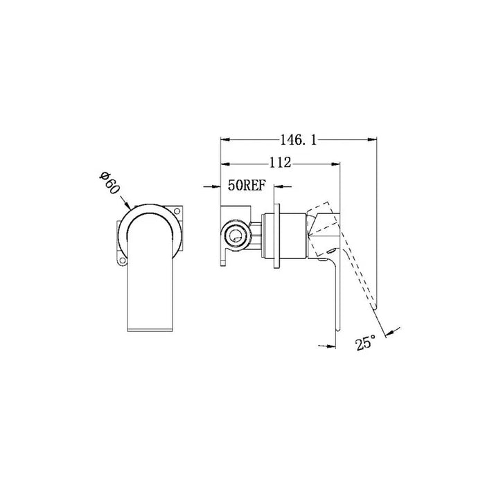 Nero Bianca Shower Mixer 60mm Plate