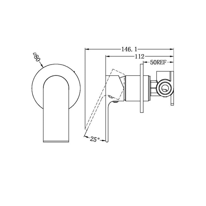 Nero Bianca Shower Mixer 80mm Plate