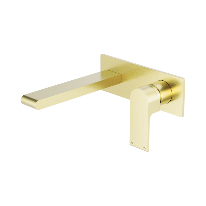 Nero Bianca Wall Basin/Bath Mixer 187mm - Brushed Gold