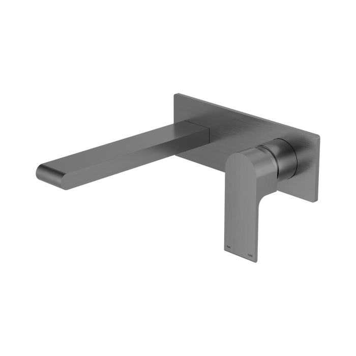 Nero Bianca Wall Basin/Bath Mixer 187mm - Gun Metal