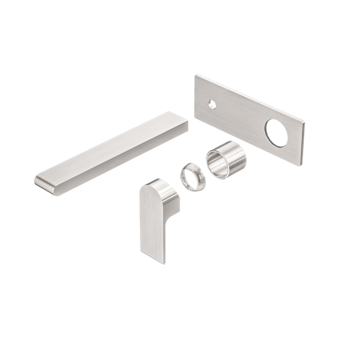 Nero Bianca Wall Basin/Bath Mixer 230mm Trim Kits Only - Brushed Nickel
