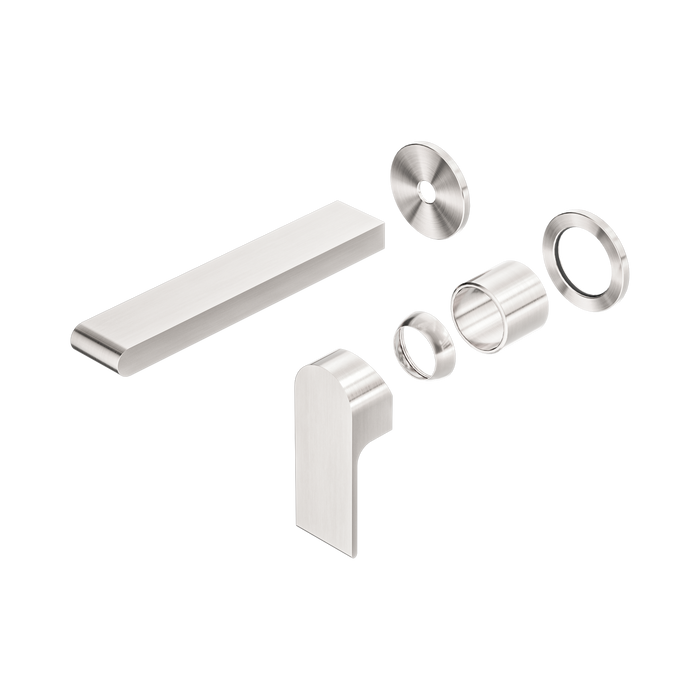 Nero Bianca Wall Basin/Bath Mixer Separate Back Plate 187mm Trim Kits Only - Brushed Nickel