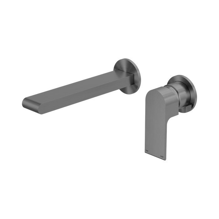 Nero Bianca Wall Basin/Bath Mixer Separate Back Plate 230mm - Gun Metal