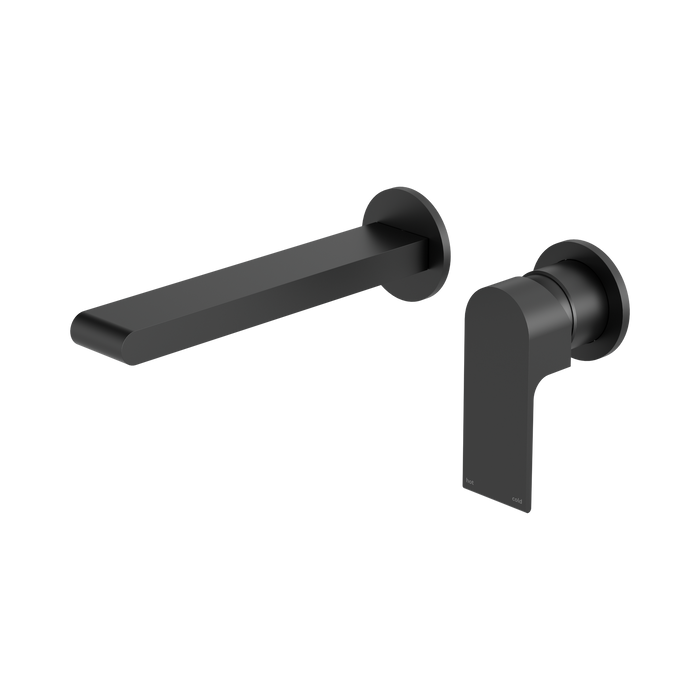 Nero Bianca Wall Basin/Bath Mixer Separate Back Plate 230mm - Matte Black