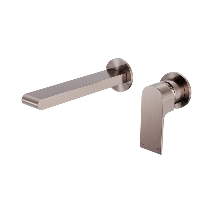 Nero Bianca Wall Basin/Bath Mixer Separate Back Plate 187mm - Brushed Bronze