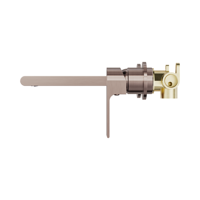 Nero NR321510eBZ Bianca Wall Basin Bath Mixer Separate Back Plate 187mm Brushed Bronze image 2 | SKU: NR321510EBZ