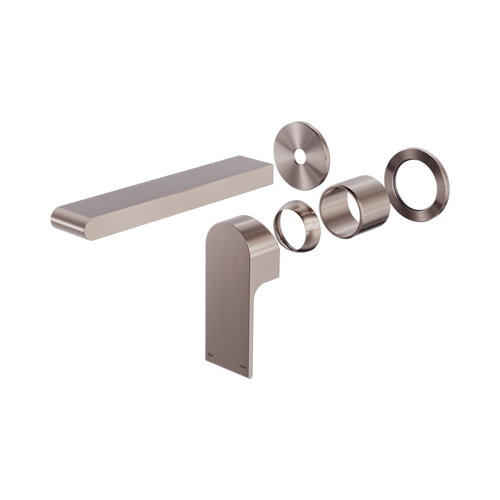 Nero Bianca Wall Basin/Bath Mixer Separate Back Plate 187mm Trim Kits Only - Brushed Bronze