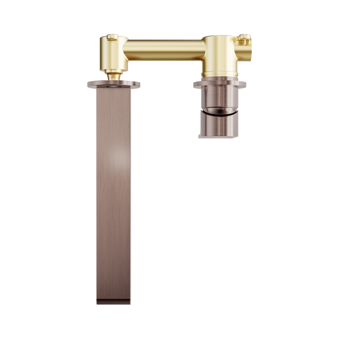 Nero NR321510fBZ Bianca Wall Basin Bath Mixer Separate Back Plate 230mm Brushed Bronze image 3 | SKU: NR321510FBZ